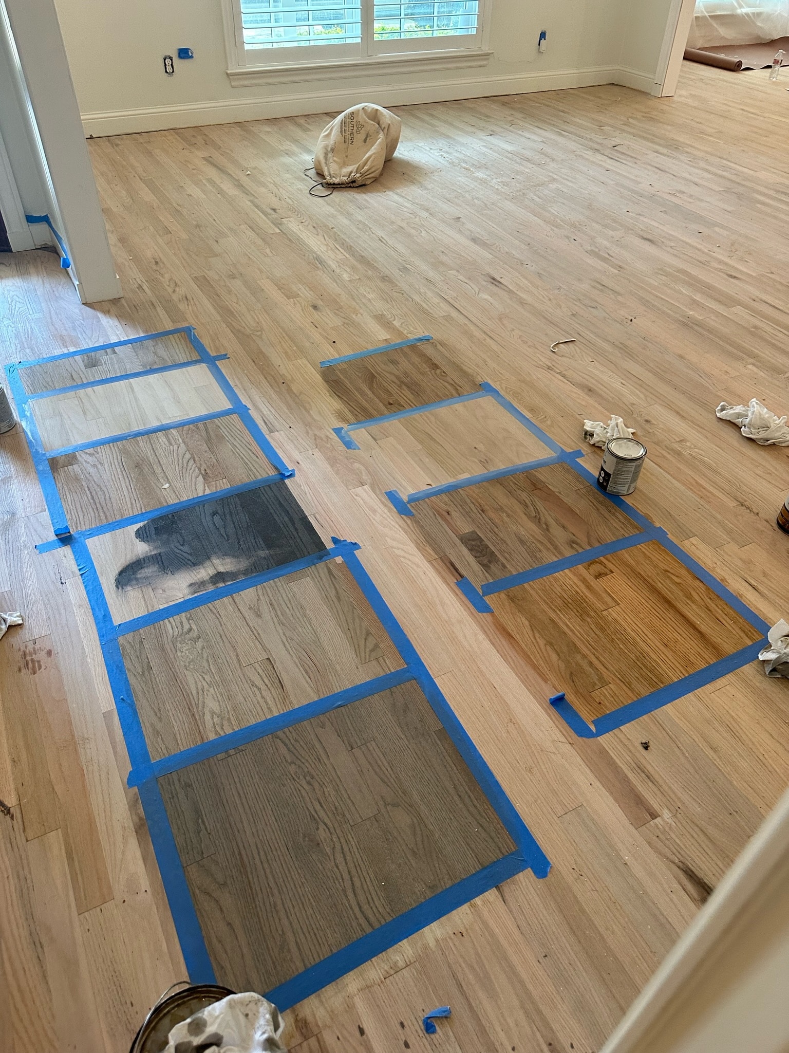 Solid hardwood floor installed and finished on site in a Dallas home