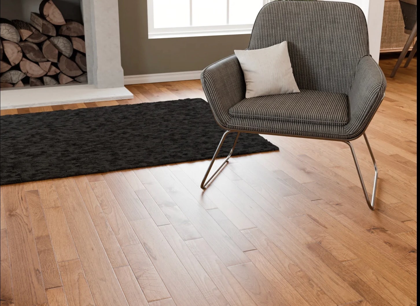 Hardwood floor installation - wire brushed finish