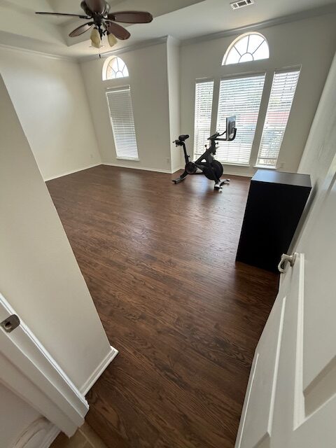 Solid hardwood floors in a Frisco home