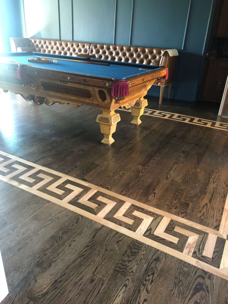 Finished custom versace pattern from water damage